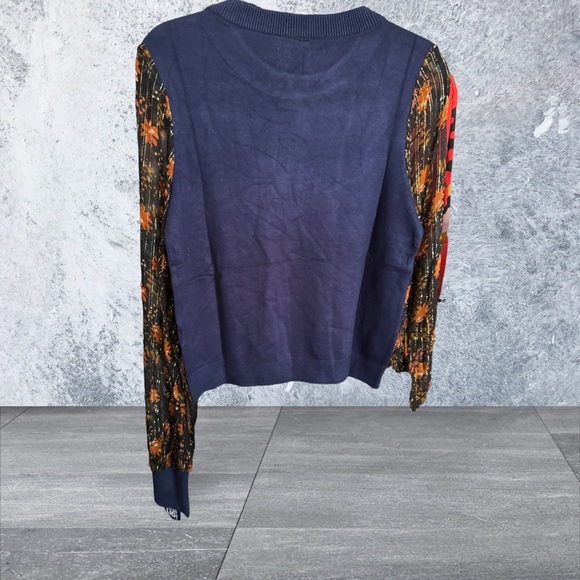 Bl^nk London Crew Neck Sweater with Sheer Sleeves. NWOT - Picture 2 of 3